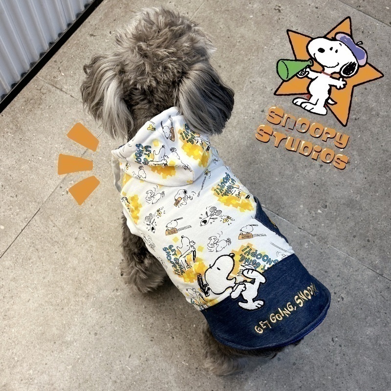 日本snoopy史努比春夏帽衫背心宠物狗衣服雪纳瑞泰迪小中大型犬