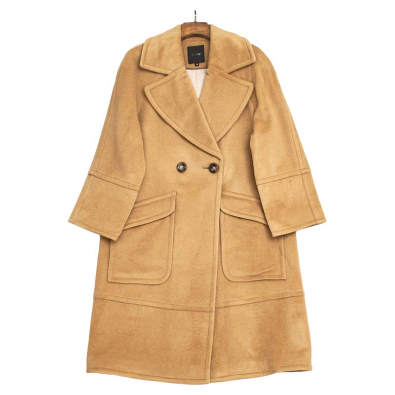 羊毛中长款七分袖通勤毛呢大衣