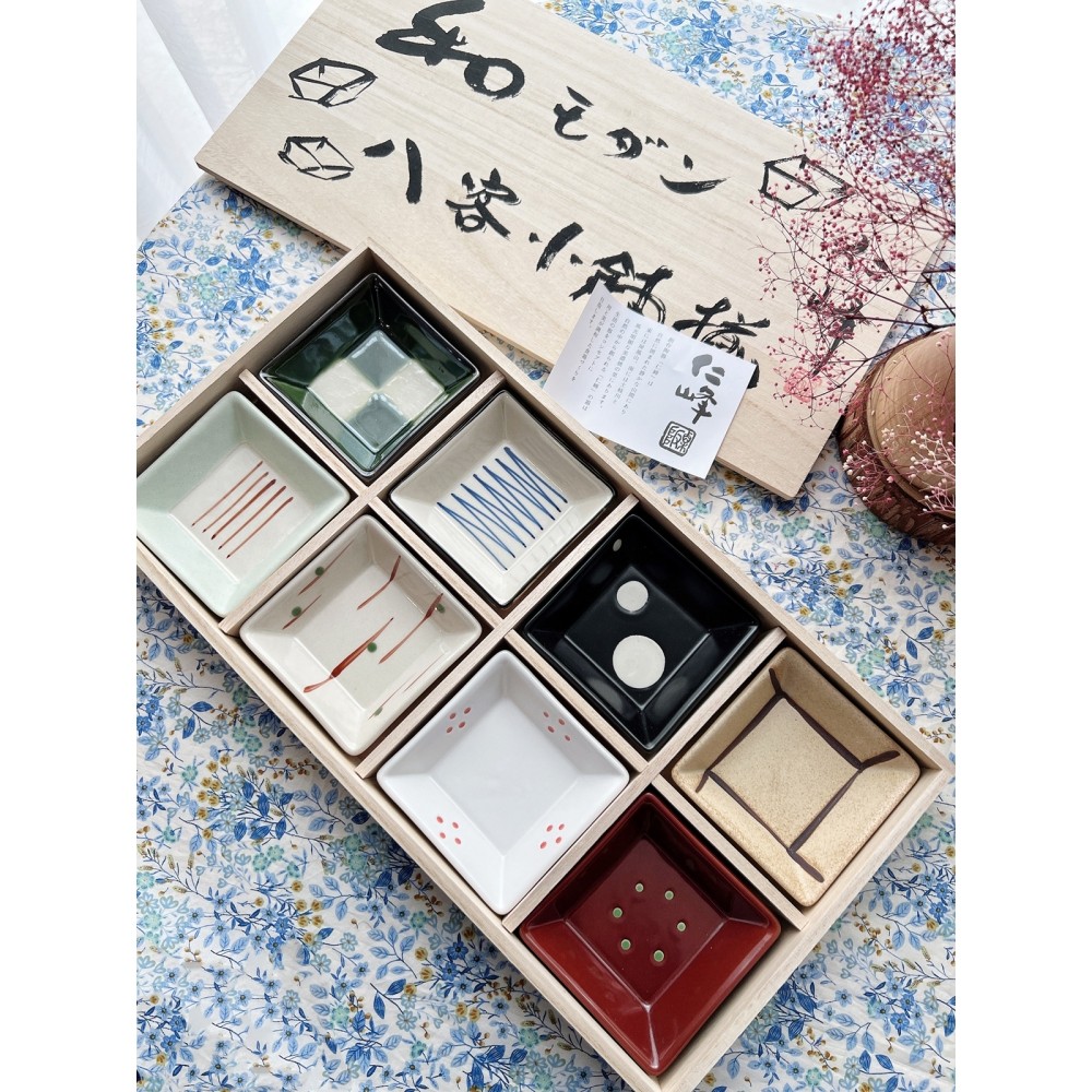 日本进口美浓烧手绘陶瓷小方碟子日式蘸料碗酱油醋碟子套装礼,餐饮具,碟,淘宝优惠券,粉丝福利购,淘宝优惠卷