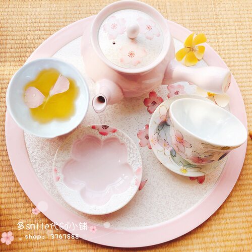 立体手绘釉下彩日式茶具