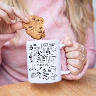 艺术老师可爱水杯陶瓷马克杯办公室杯子陶瓷咖啡杯男女教师节礼物