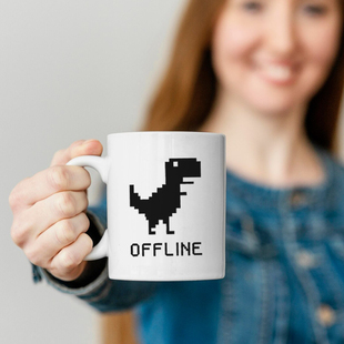 谷歌小恐龙马克杯chrome离线404杯子****员水杯送男生办公室礼物