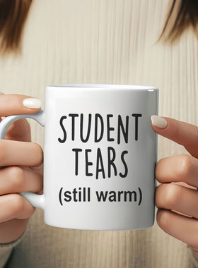 Student Tears still warm趁热喝了水杯送同学老师礼物陶瓷马克杯