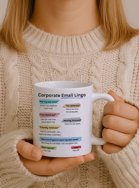 Corporate Email Lingo办公室同事外贸邮件马克杯喝水杯子陶瓷杯