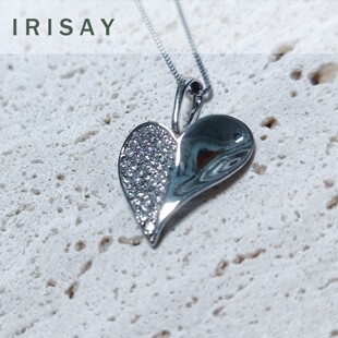 925银吊坠 银镀k白金女士时尚复古简约 爱心群镶锆石吊坠心型