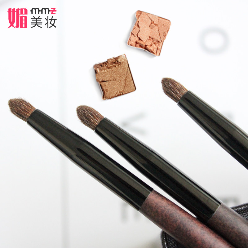 黑檀木柄动物毛小马毛锥形小号晕染刷 眼部眼头细节卧蚕眼影刷子