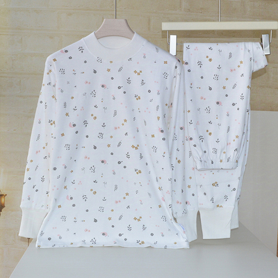 全棉纯棉内衣中高领保暖套装女士