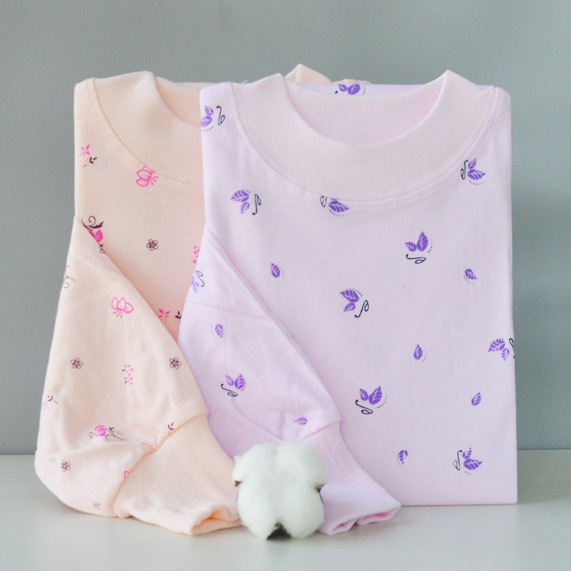 中老年人老式纯棉秋衣上衣女宽松保暖单件内衣妈妈全棉线衣棉毛衫