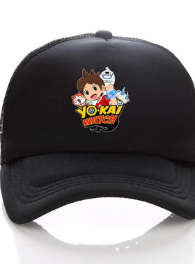 卡通网帽 动漫妖怪手表周边网帽棒球帽遮阳网帽印花遮阳网帽