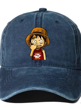 卡通牛仔棒球帽 动漫海贼王ONEPIECE棒球帽牛仔帽水洗老爹帽鸭舌