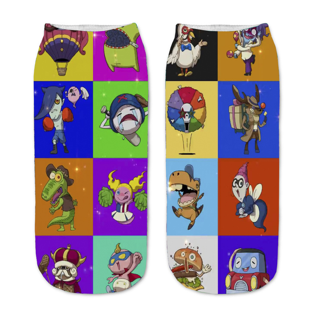 卡通袜子 动漫妖怪手表周边袜子印花男女棉袜运动袜