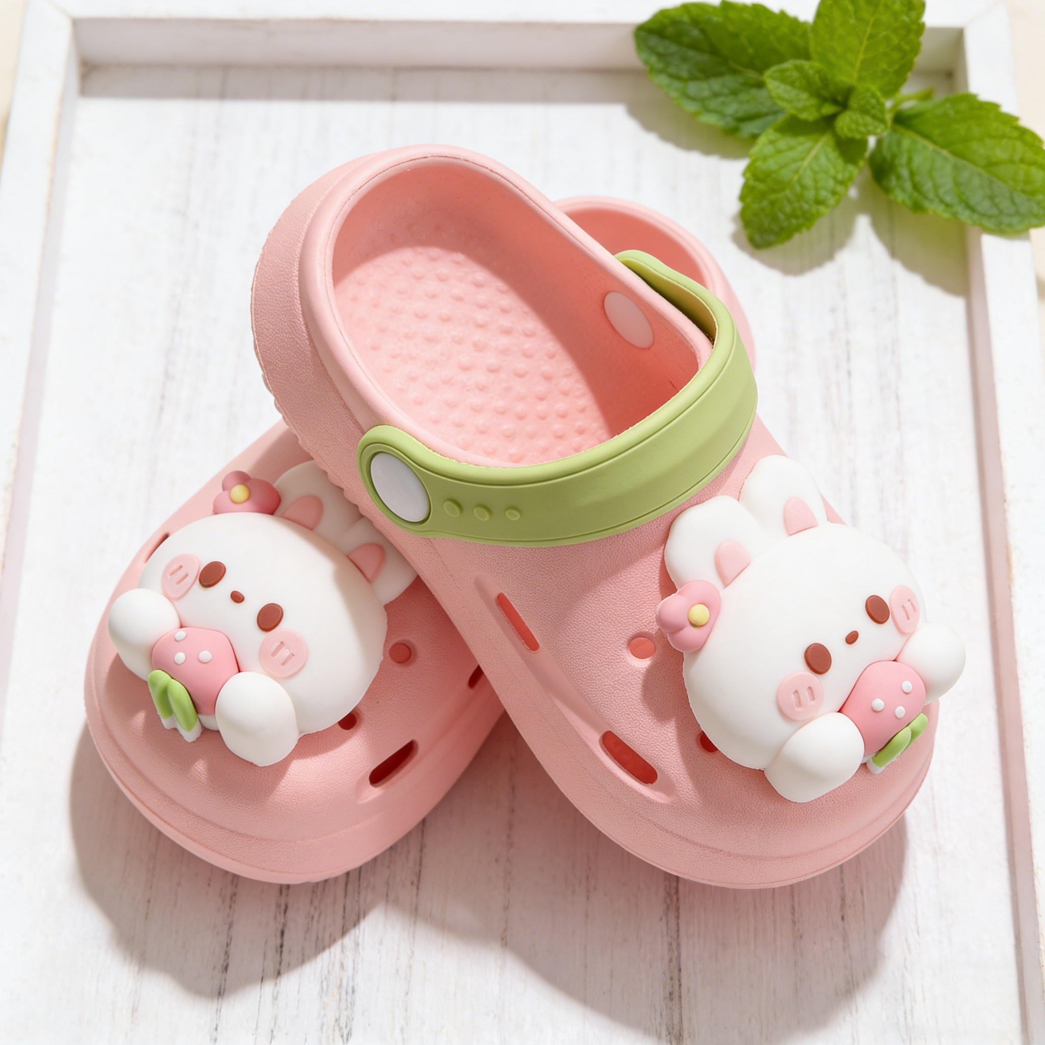 草莓兔儿童拖鞋男女童女孩防滑夏季室内洗澡可爱卡通家居沙滩凉拖,童鞋/婴儿鞋/亲子鞋,儿童凉拖鞋,淘宝优惠券,粉丝福利购,淘宝优惠卷