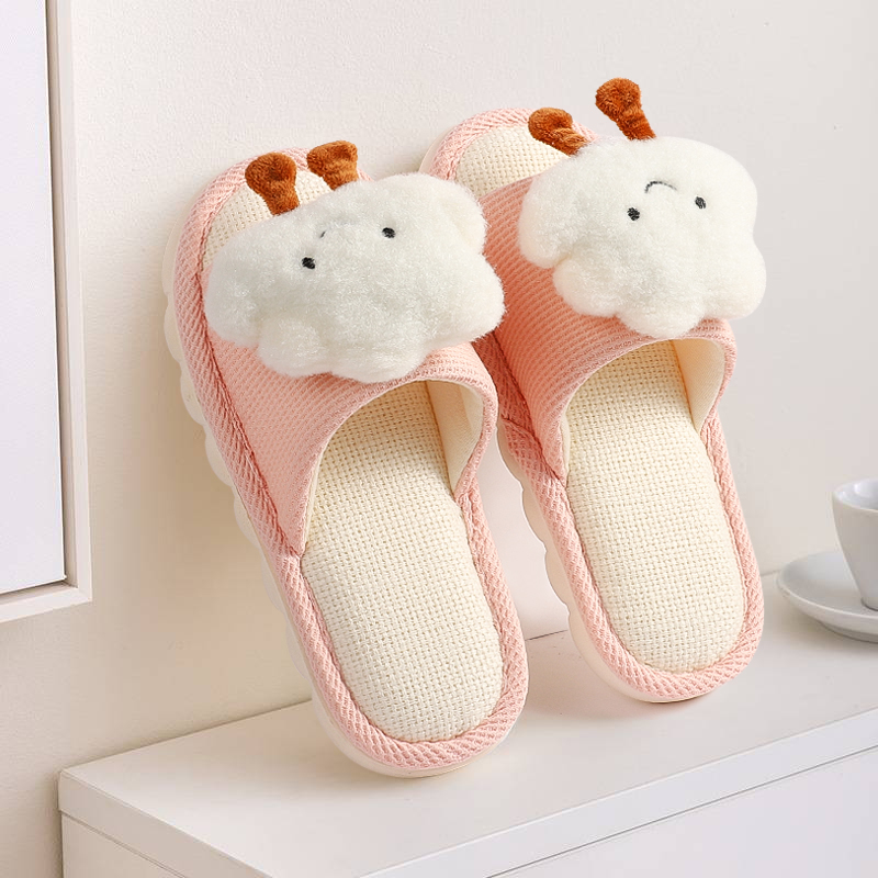儿童拖鞋女童女孩2025新款防滑四季室内大童专用亚麻公主家居女款