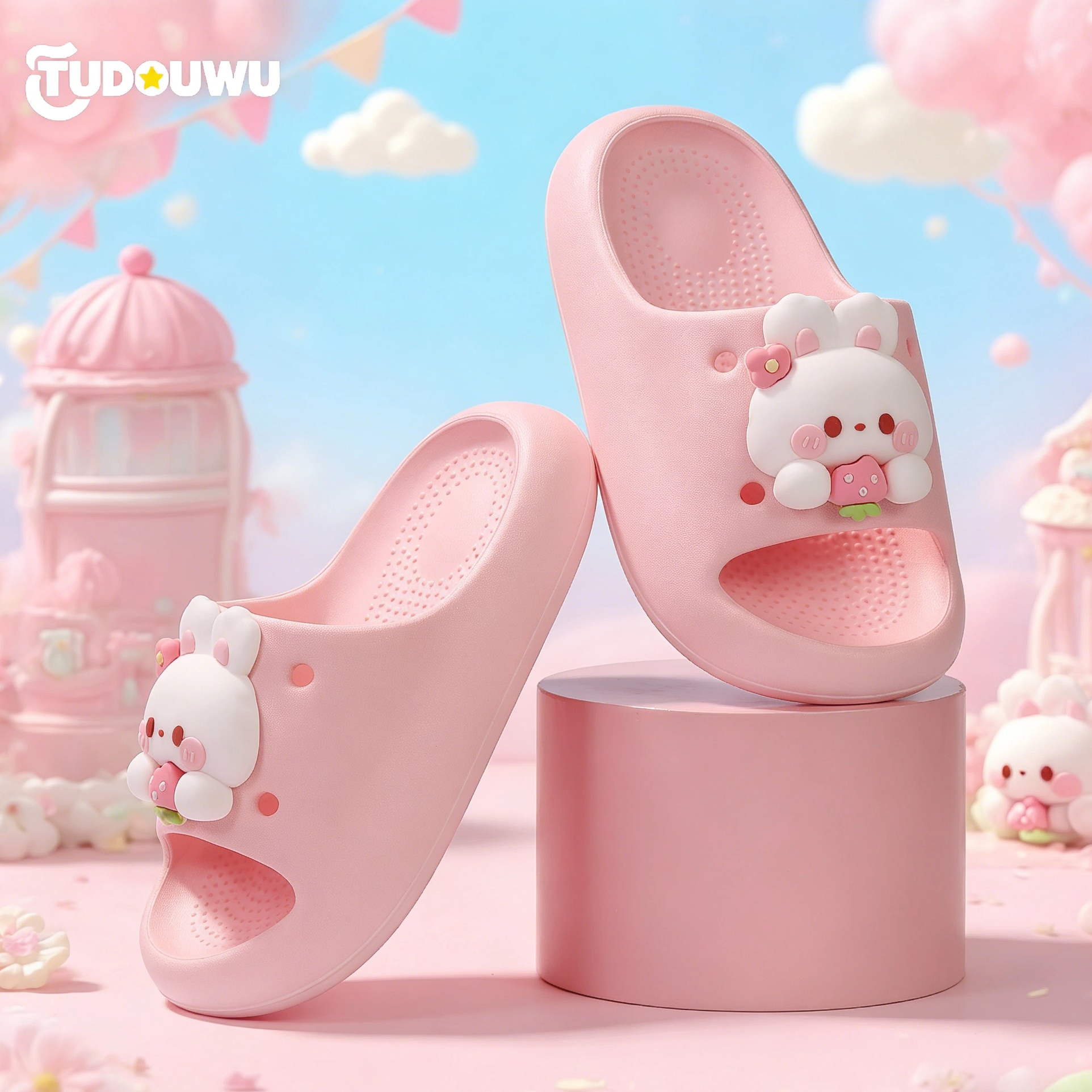 小兔子儿童拖鞋女孩男女童中大童夏季防滑宝宝凉拖鞋软底一字拖,童鞋/婴儿鞋/亲子鞋,儿童凉拖鞋,淘宝优惠券,粉丝福利购,淘宝优惠卷