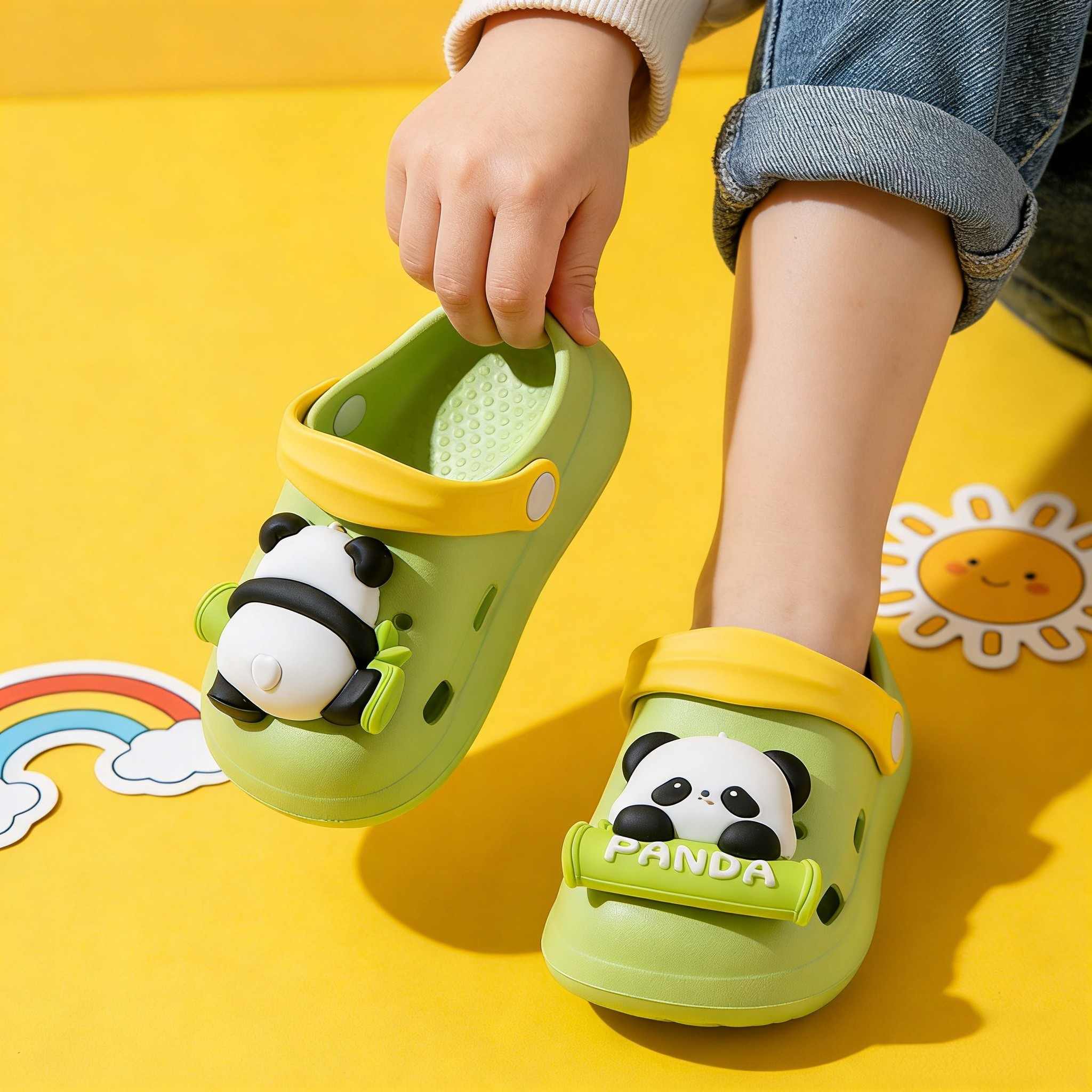 大熊猫儿童拖鞋男女童女孩防滑夏季室内洗澡卡通亲子居家沙滩凉拖,童鞋/婴儿鞋/亲子鞋,儿童凉拖鞋,淘宝优惠券,粉丝福利购,淘宝优惠卷