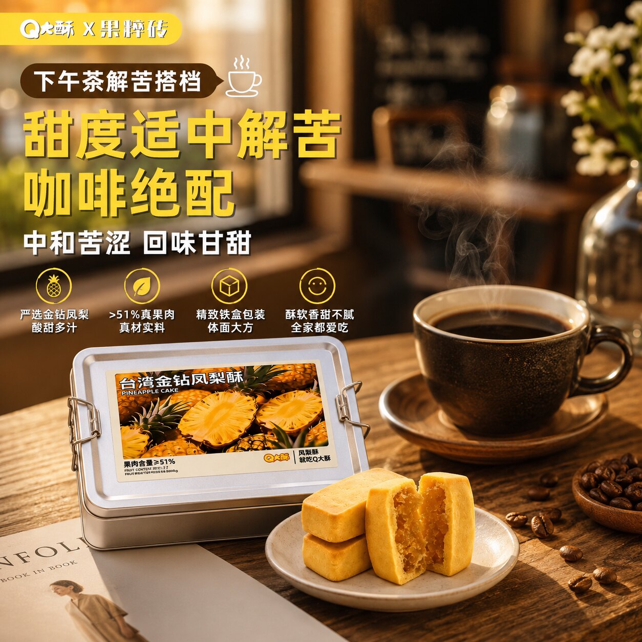 大铁盒装凤梨酥海藻糖厦门糕点伴手礼物零食点心独立包装休闲零食