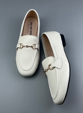 D家16年老店 清尾平价 真皮柔软女乐福鞋 金属扣斯文女皮鞋 2035