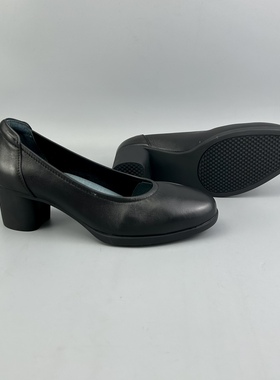 D家鞋库 推荐！粗跟工装女皮鞋上班皮鞋空姐鞋 头层牛皮皮鞋06881