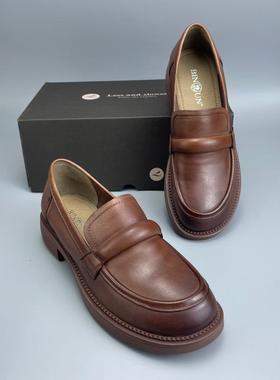 D家鞋库 爆单！低跟羊皮女单鞋 英伦范乐福鞋 好看好品质 80967