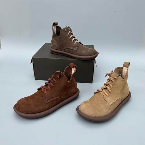 复古女皮靴福利价磨砂牛皮女短靴