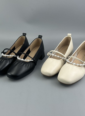 D家16年老店 水钻串珠羊皮玛丽珍女鞋淑女鞋上班女单鞋 粗跟 839