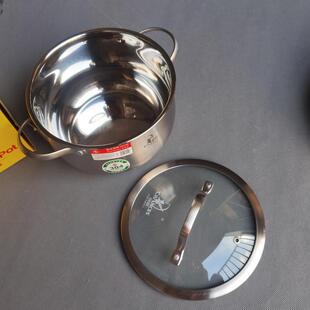 D家鞋库 好品质不锈钢厚实鼓型汤锅 足大容量 20CM内径 很好推荐