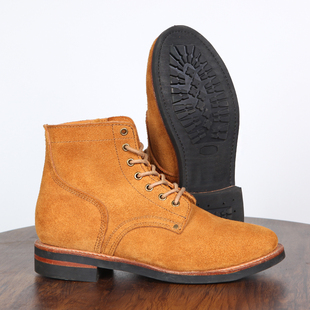 头层牛皮沙漠靴固特异手工翻毛真皮M43作战靴大逃亡靴 高帮工装靴