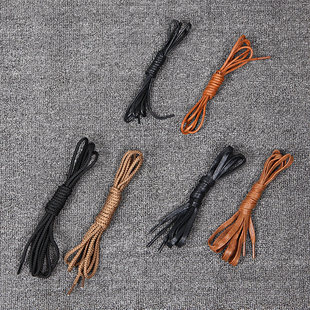 鞋子配件 商务休闲皮鞋工装靴打蜡圆绳鞋带宽扁平粗麻绳鞋带