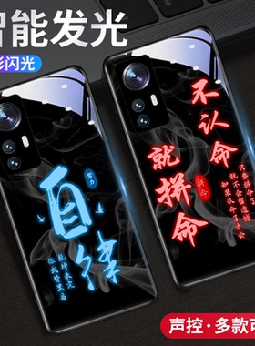 励志文字适用小米13手机壳12sultra新款11高级感10tpro创意x有点知识来电会发光上档次书法定制简约黑智能闪