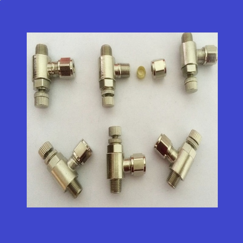 铜镀镍卡套气管液压管节流阀调节阀1分2分3分4mm6mm8mm10mm12mm