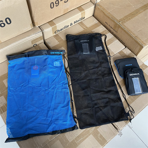 可折叠网纱束口袋 大容量游泳装备收纳包沙滩潜水器材抽绳网袋