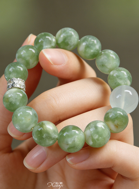 超火天然宝石显白绿色手链手串