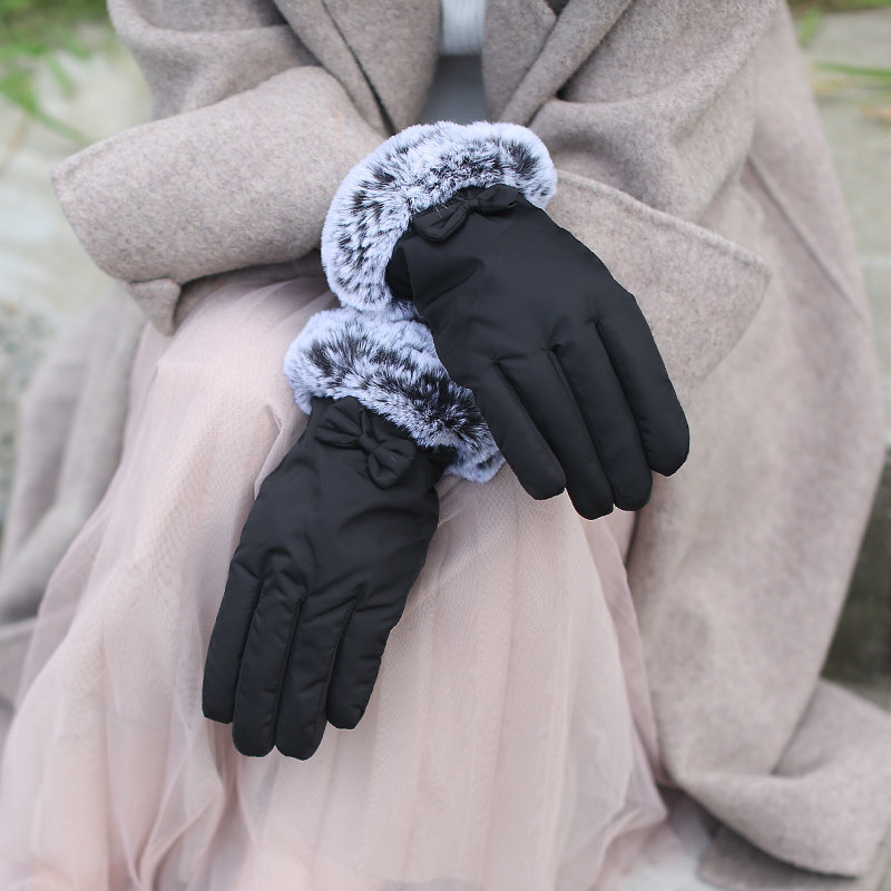 韩版冬季保暖加绒羽绒棉滑雪手套