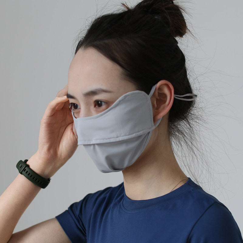 防晒口罩女款2023新款冰丝护眼角透气口罩男女户外开车遮阳神器夏