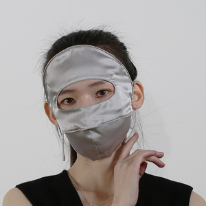 100%桑蚕丝真丝防晒面罩女春夏季透气防紫外线全脸遮阳医美脸基尼