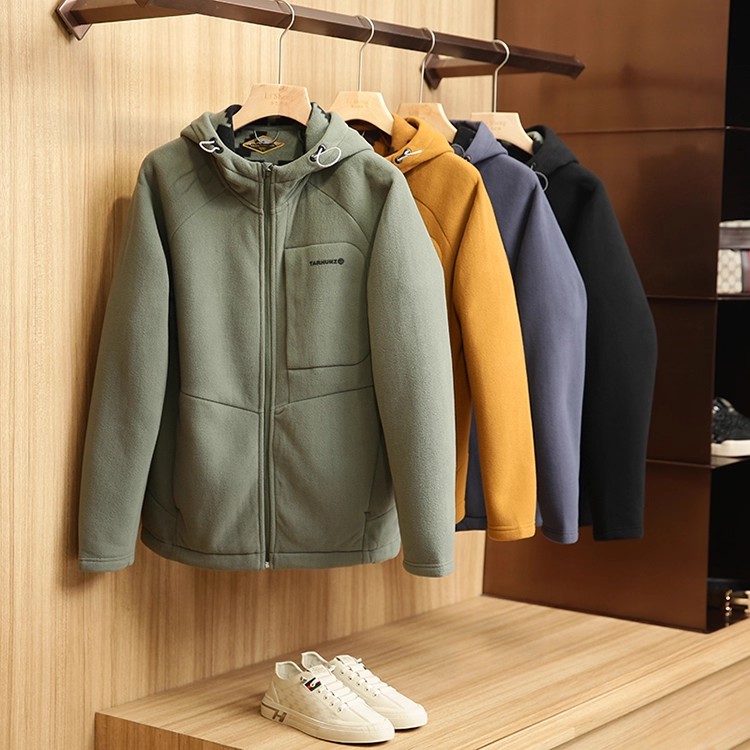夹克立领外套加绒卫衣户外抓绒衣