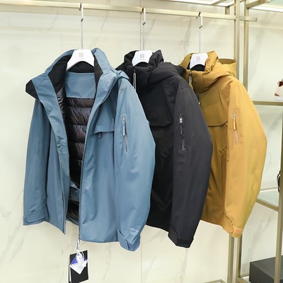 90白鸭绒防水硬壳冲锋衣羽绒服