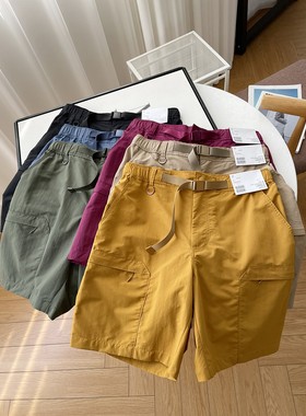 外贸日单户外宽松多口袋运动休闲工装五分中短裤男女款潮0969