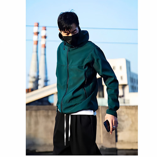 男女保暖软壳连帽冲锋衣夹克外套