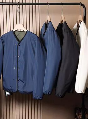 休闲复古工装风羽绒服叠穿混搭