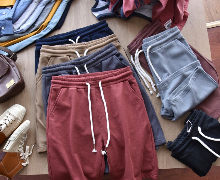 夏季棉毛圈运动短裤男五分裤