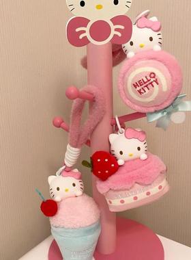 可爱猫收纳层架高颜值置物架挂件收纳木质粉色杯子悬挂收纳层架