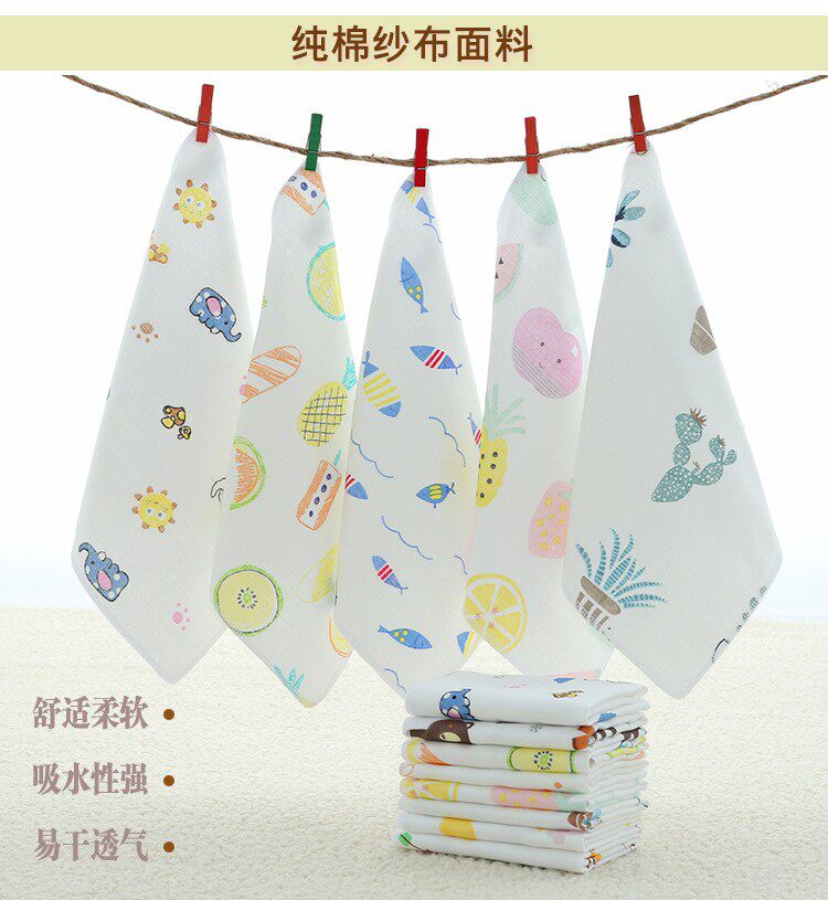 纯棉纱布小毛巾柔软吸水