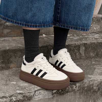 复古德训鞋女2025年冬季新款厚底加棉保暖百搭鞋女小众板鞋