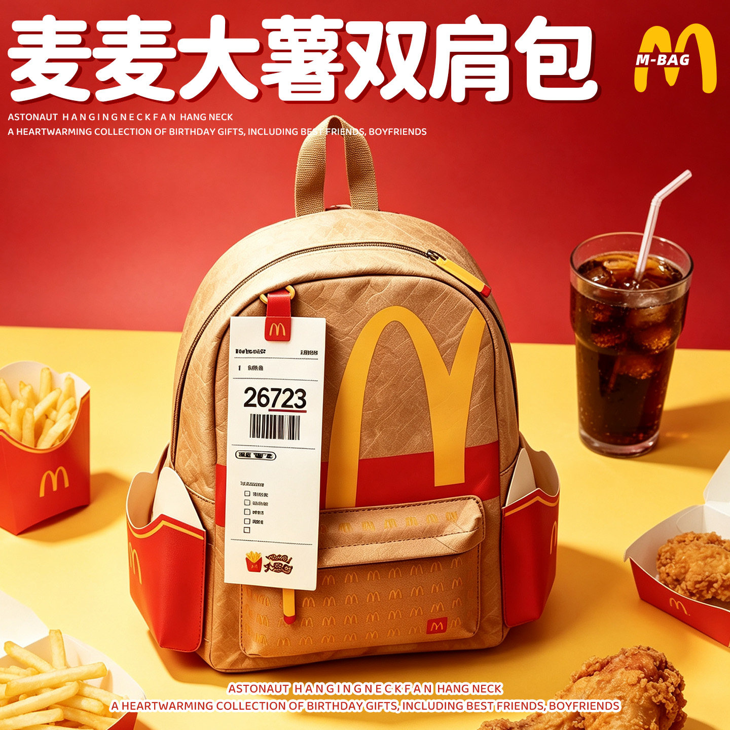 M记麦门背包生日礼物女生送女朋友的同学创意稀奇古怪万圣节礼品