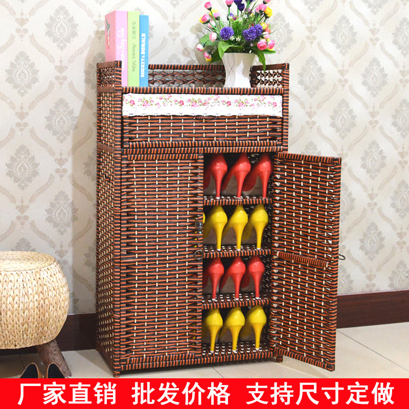 包郵藤編鞋架草編鞋櫃大容量簡易實木櫃多層收納櫃玄關櫃田園定做在類目 住宅傢俱, 櫃類, 鞋櫃中 - 來自Buy2taobao.com提供專業的淘寶代購服務