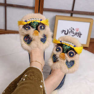 单鞋『夜未央』非遗手工虎头鞋女成人北京布鞋中式春秋包跟深蓝色