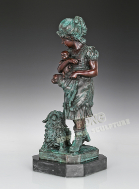 鸿鑫雕塑黄铜欧式客厅工艺品摆件