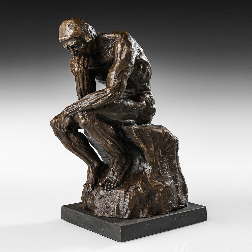 铜雕塑思想者le018欧式人物工艺品酒店书房家居桌面装饰摆件包邮