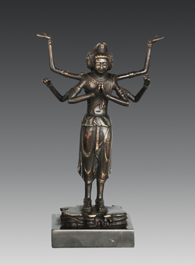 铜雕阿修罗FX057专业中式工艺品客厅书房玄关办公室家居桌面摆件